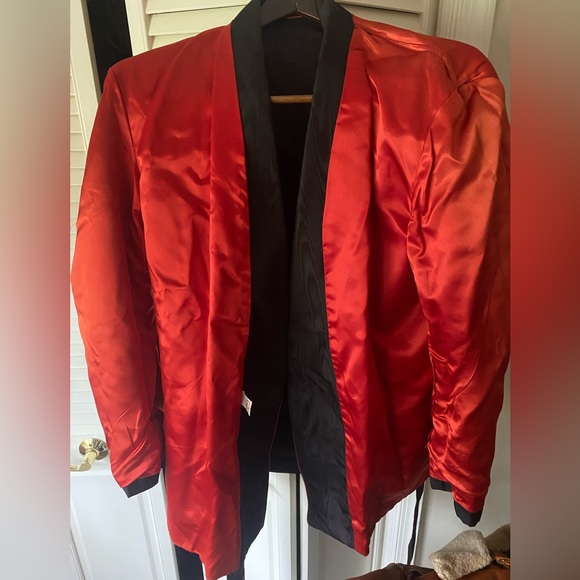 RARE STATE OF MAINE VINTAGE SMOKING JACKET MOIRE PATTERNS L EXCELLENT CONDITION - Picture 5 of 10